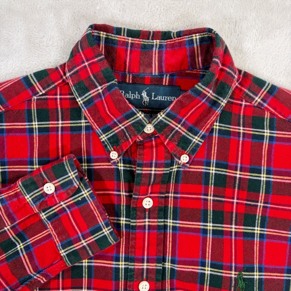 Ralph Lauren Other - Ralph Lauren Mens Small Red Tartan Plaid Button Down Shirt Classic Fit Cotton